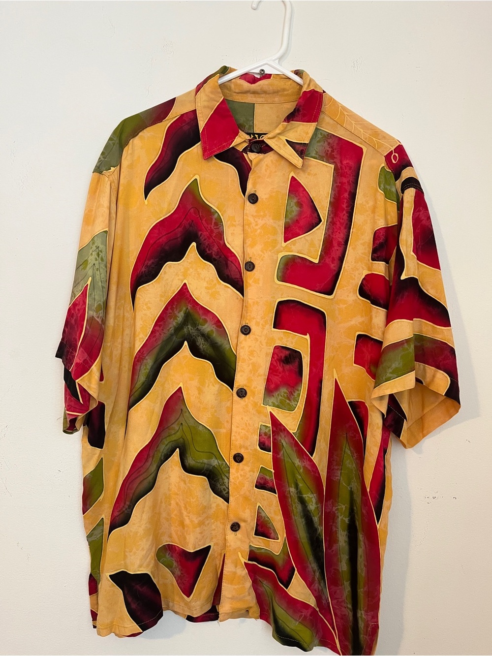 Tugu Men’s Short-Sleeve Button-Up Shirt in hawaiian M Lightweight vacation